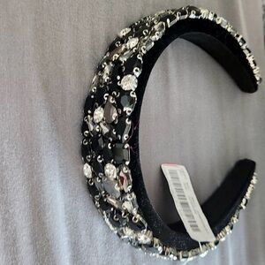 Chic Black and Silver Beaded Headband